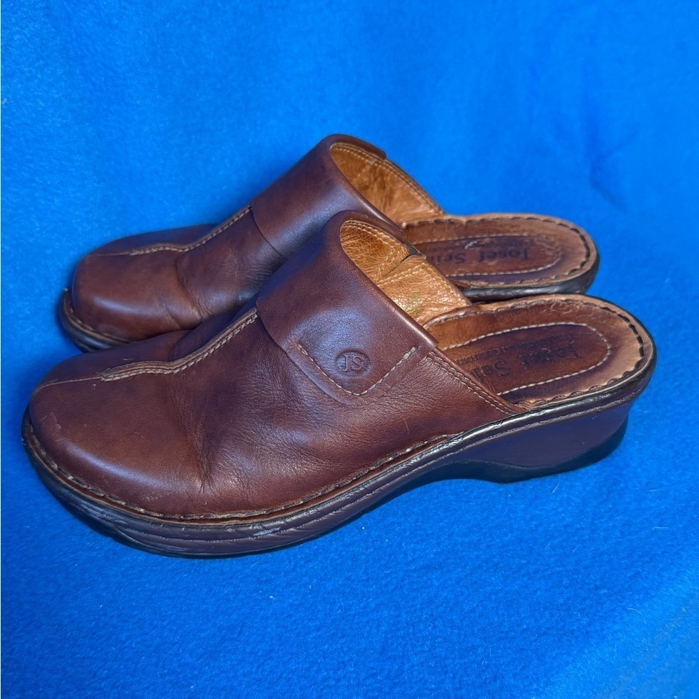 Josef Seibel Brown Leather Carole Mule Clogs EUC Womens Sz 37 (US  6-6.5)